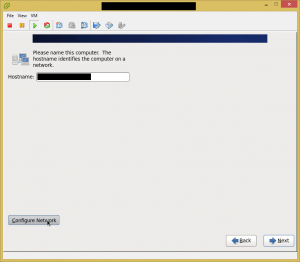 Insert hostname and click Configure Network