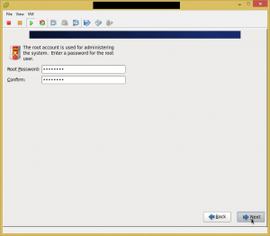 Key in password for root