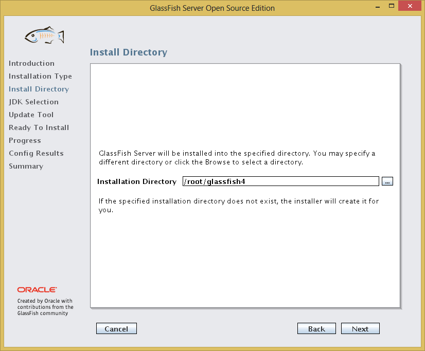 GlassFish Install 03 - Install Directory