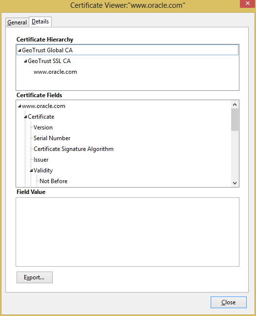 Firefox Certificate Viewer - Details tab