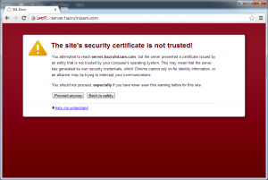 Set up WordPress - Certificate error