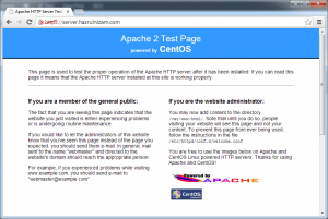 Set up WordPress - CentOS Apache https welcome page